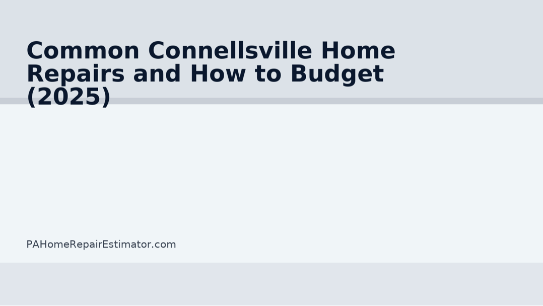 Common Connellsville Home Repairs and How to Budget (2025)