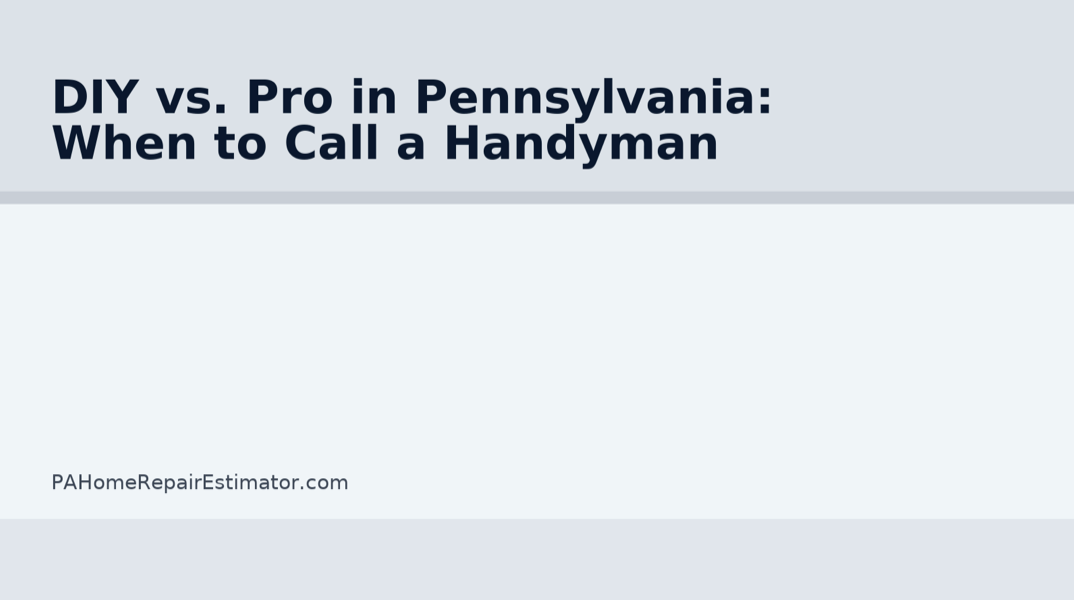 DIY vs. Pro: When to Call a Handyman in Pennsylvania