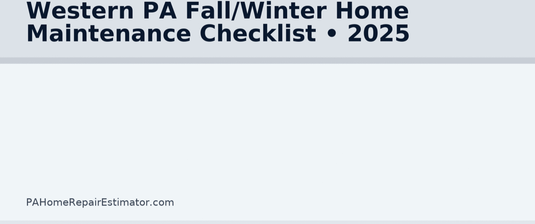 Western PA Fall/Winter Home Maintenance Checklist (2025 Edition)