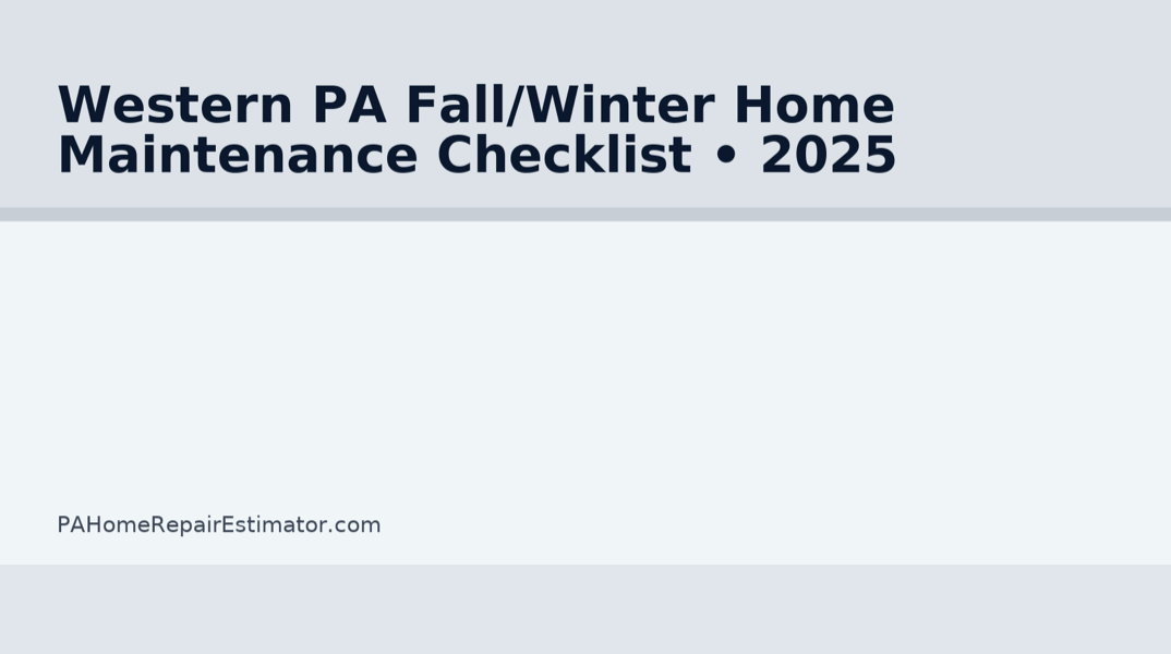 Western PA Fall/Winter Home Maintenance Checklist (2025 Edition)